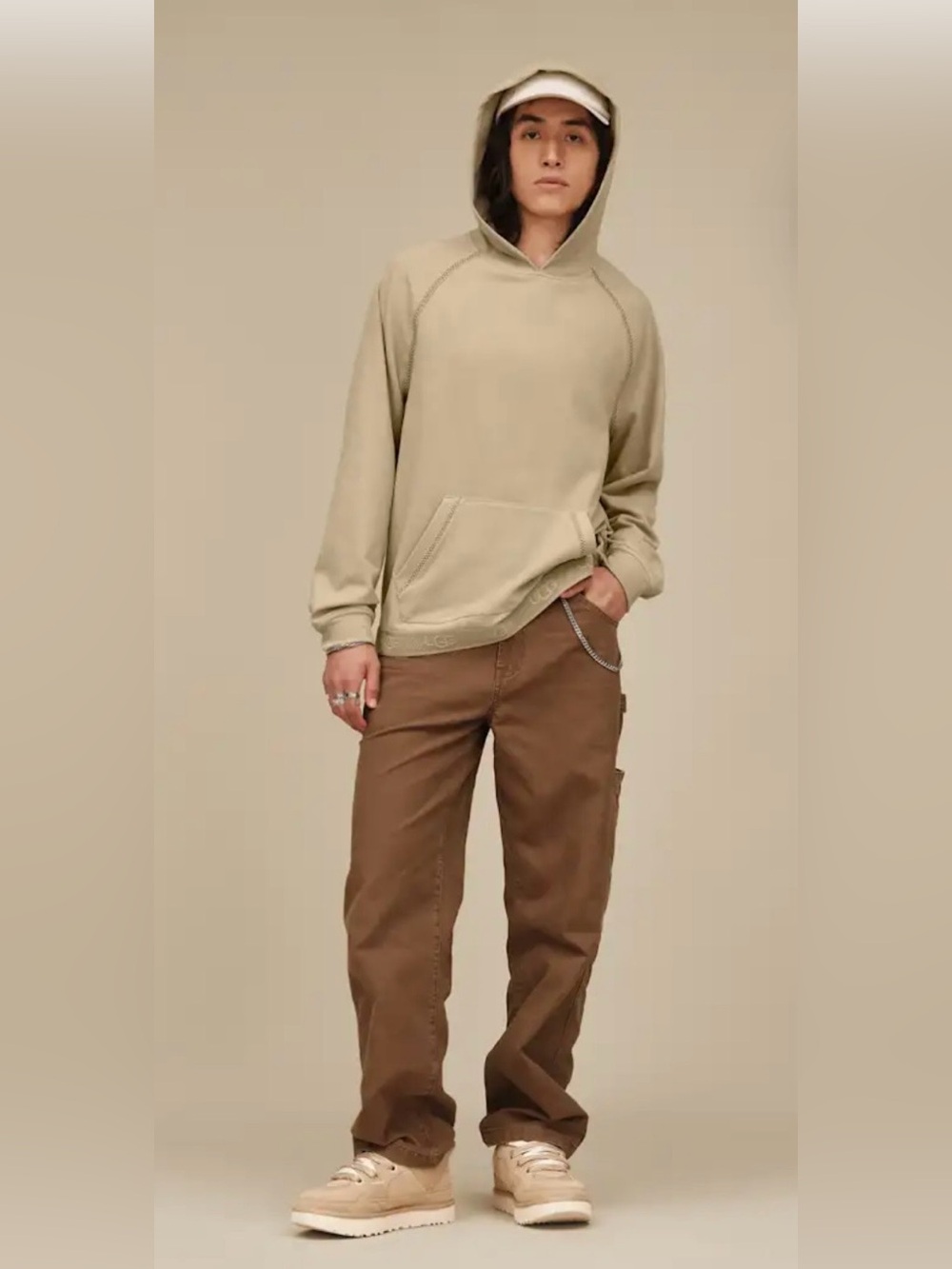 UGG Men's Beige Hooded Pullover Sweatshirt - Picture 5 of 7